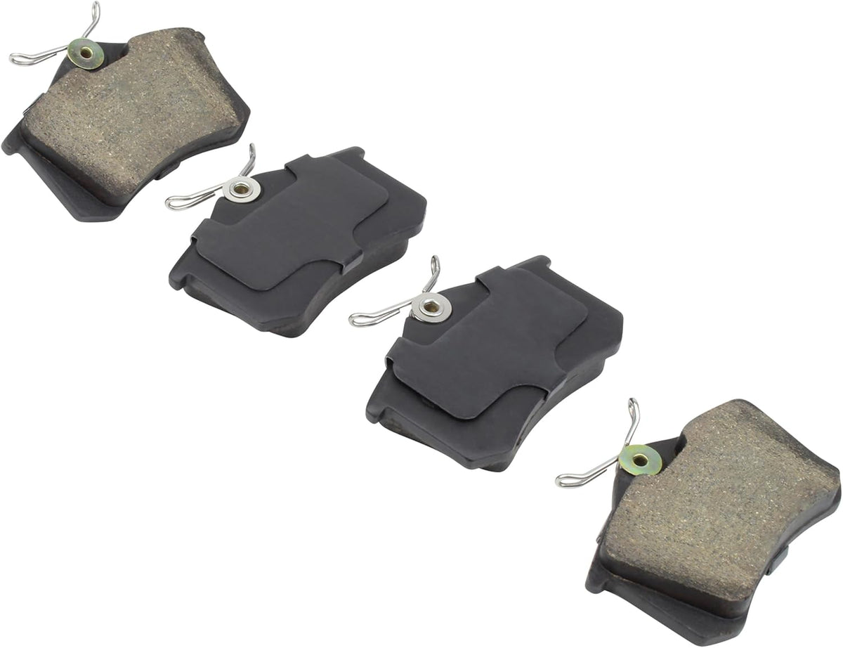 Premium Ceramic Rear Brake Pads (1001-0340C) Compatible with 1986-2022 Audi/Peugeot/Renault/Seat/Volkswagen (A3/A4/A6/A8/Beetle/Golf/Jetta City/Passat/S3/S4/S6/S8/TT/TT Quattro & More)