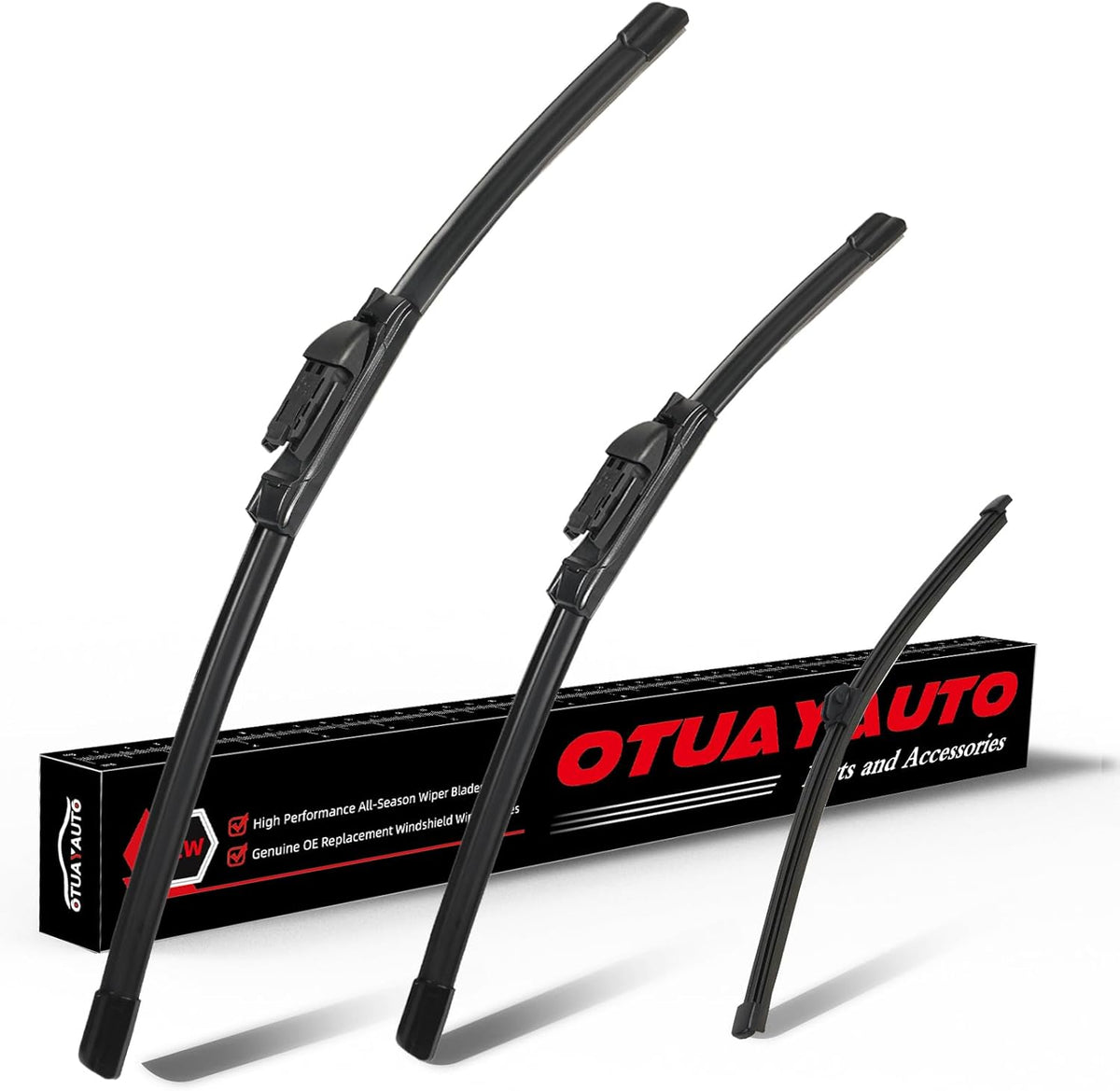 OTUAYAUTO Windshield Wiper Blades - Replacement for Audi Q5 2018 2019 2020 2021 2022 2023, Front and Rear Wipers Set, Top Lock - 24"+20"+15" (Pack of 3)