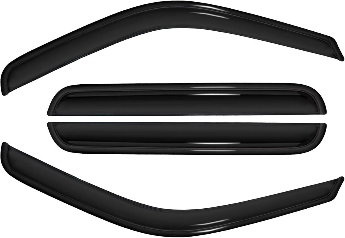 4pc Sun Rain Guards Window Visor Wind Deflector Compatible with Ford Excursion 2003-2005 Smoke 94438
