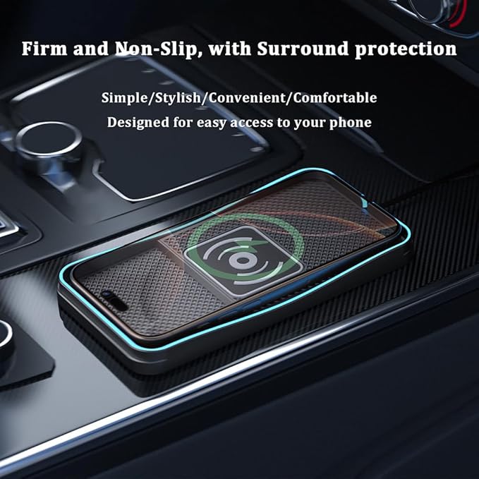 Car Wireless Charger Pad for Chevrolet Malibu 2000-2025, Type-C/USB 20W Fast Wireless Car Charger Pad Non-Slip Cordless Charging Mat,A-30cm Cable Type-C Plug