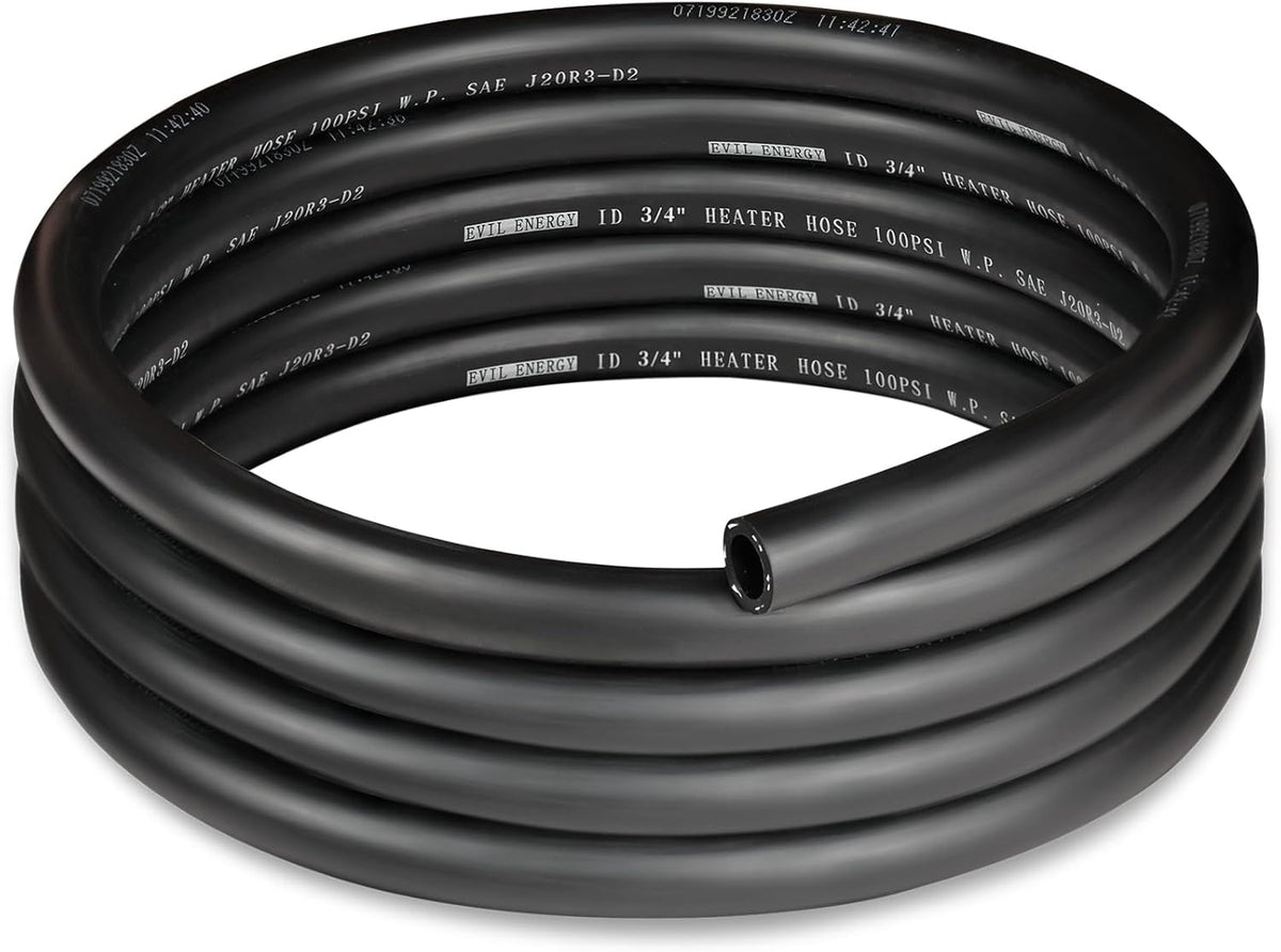EVIL ENERGY 3/4" Heater Hose Coolant Radiator Straight 100PSI SAE 20R3 10FT Black