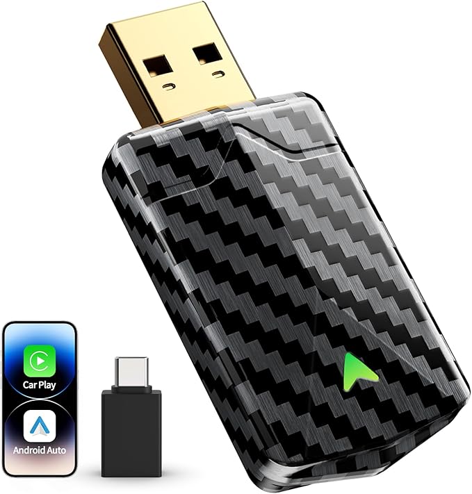 Mini Wireless CarPlay Adapter for iPhone & Android Auto (2026 Upgrade), No Delay, Fast & Stable Connection, Plug & Play, Converts Wired to Wireless Carplay Dongle for 2016+ Cars, USB-A/Type-C Port
