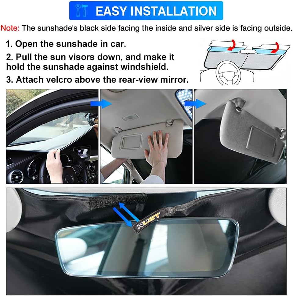 KUST Windshield Sun Shade for 2010-2014 Subaru Outback Wagon Custom Fit Sunshade Sun Visor Protector Foldable Blocks UV Rays Keep Your Car Cooler