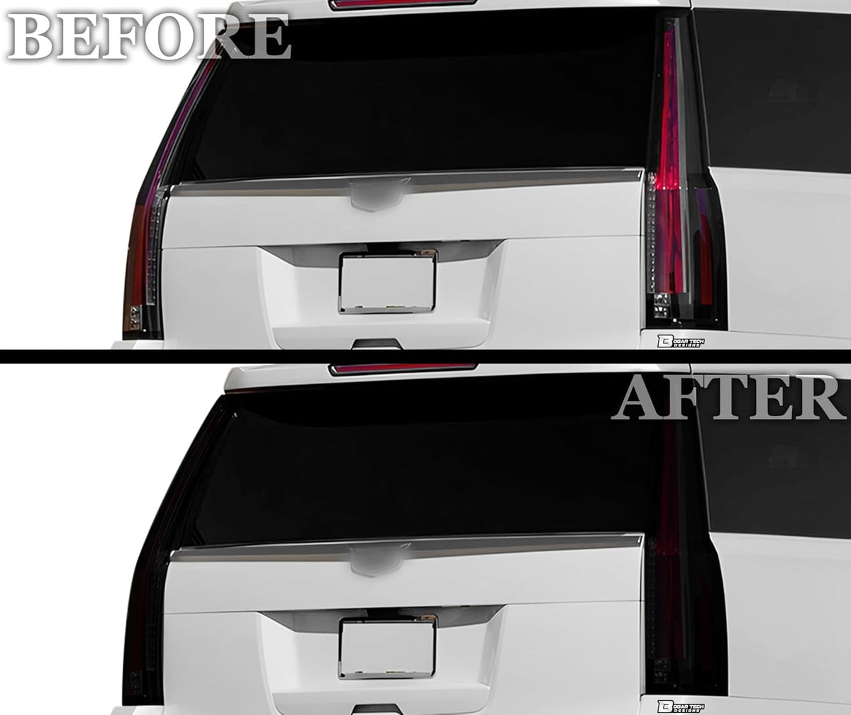 BOGAR TECH DESIGNS Full Headlight Taillight Tint Kit Fits Cadillac Escalade (ESV) 2015-2020, Dark Smoke