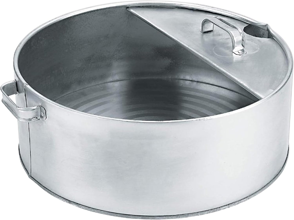 LUMAX LX-1710 Silver 6 Gallon (23 L) Galvanized Drain Pan, Heavy Duty Construction for Rugged Use, Zinc Galvanized for Corrosion-Resistant