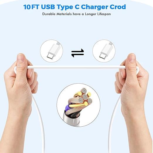 iPhone 16 15 Fast Charging,2Pack USB C Wall Charger Block Quick PD Adapter with 6Foot USB C to C Charger Cord Fast Charging for iPhone 16/16 ProMax/15 Plus/15 Pro, iPad 10/Mini 6/Air 4/5/Pro 12.9/11