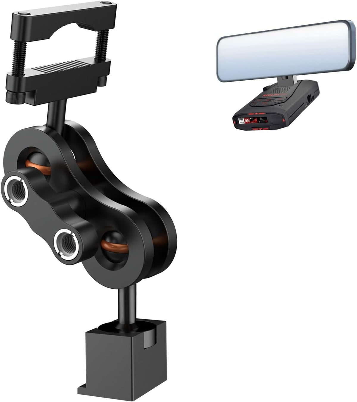 Radar Detector Mount Rearview Mirror Bracket,Car Truck Mirror Radar Mount Bracket,Aluminum Rearview Mirror Rod Mount (for Escort Max360c Max 3 Max 4 Max 360 MKII IX IXc Radar,w/EZ Magnet Connection)