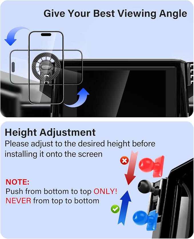 SKYLOTEC Car Phone Holder for BMW 5 Series i5 530i 540i xDrive eDrive40 M60 2024 2025 2026 Accessories Automobile Cradles Magnetic Phone Mount Compatible with MagSafe, Strong Magnets Cell Phone Base