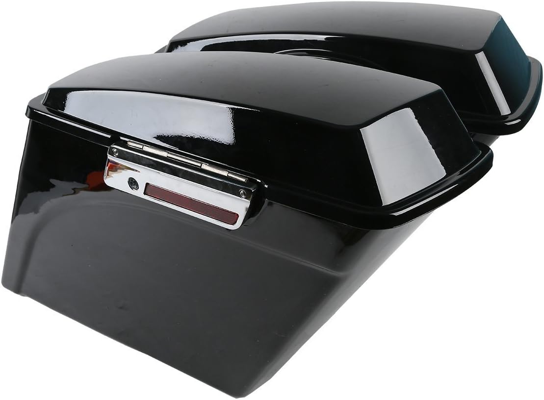XFMT 5" Vivid Black Stretched Extended Hard Saddlebags Compatible with Harley FLH FLT