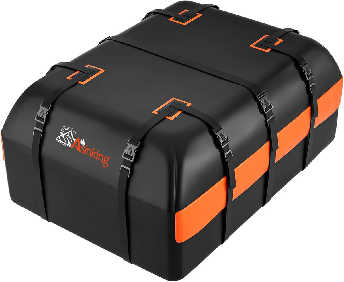 Car Rooftop Cargo Carrier - 21 Cubic Feet, 100% Waterproof Heavy Duty 840D Car Roof Bag for All Vehicles with/Without Racks - Anti-Slip Mat, 6 Door Hooks, Storage Bag, 2 Extra Straps