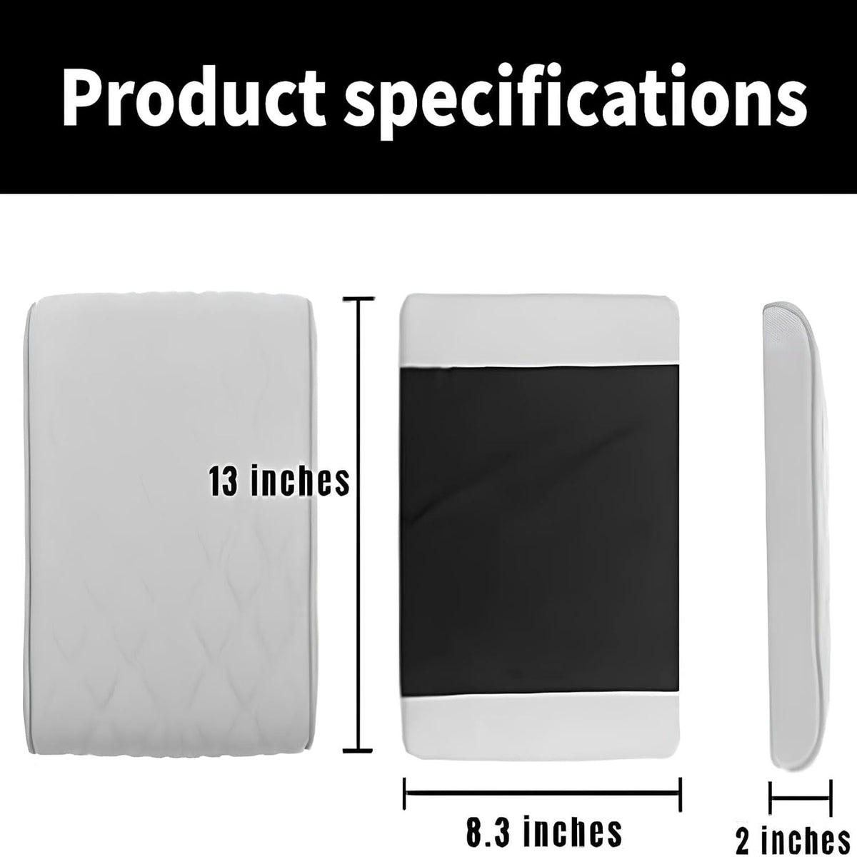 Leather Car Armrest Box Mat - 2023 New Waterproof Car Center Console Cover Mat, Universal Armrest Mat, Leather Car Armrest Cover for SUV/Truck/Vehicle (B-Beige)