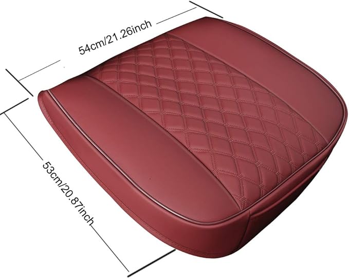 Black Panther 1 Piece PU Car Seat Cover Front Seat Protector Compatible with 90% Vehicles,Embroidery,Anti-Slip & Full Wrapping Bottom W55cm*D54cm(21.65''*21.26'') (1Piece,Burgundy)