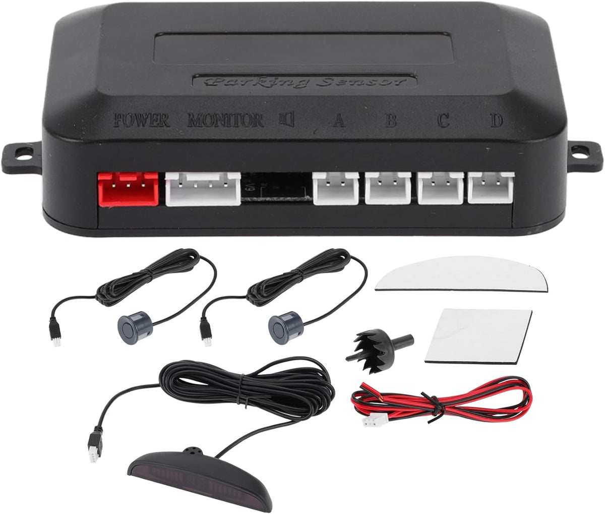 Motoforti Universal Car Auto Vehicle Reverse Backup Radar System Reverse Parking Sensors Alarm Buzzer Reminder Distance Detection Gray 2 Pcs Parking Sensors