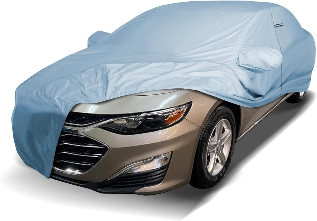 iCarCover Premium Car Cover for 1997-2025 Chevy Malibu 2-Door, 4-Door Heavy Duty Waterproof All-Weather Automobiles Custom Fit Indoor Outdoor UV Snow Protection Covers with Straps and Bag