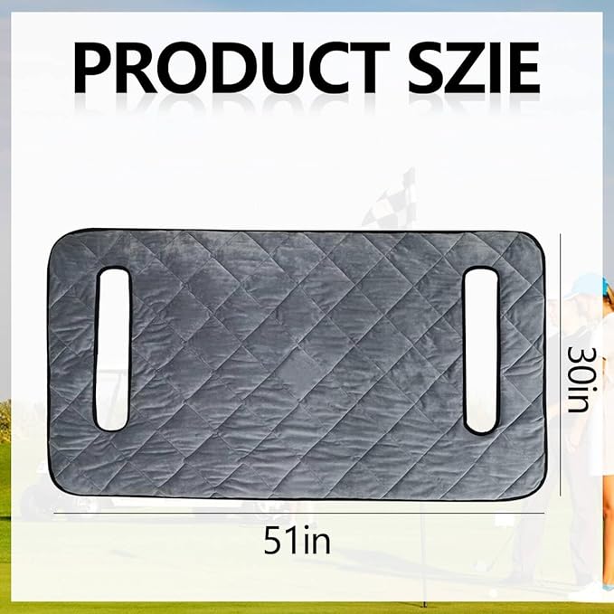 Golf Cart Seat Cover Towel Blanket - Premium Soft Plush Warm Seat Covers for EZGO Yamaha Club Car (Universal Fit) Anti-Slip, Washable Golf Cart Accessories & Gifts for Men Women 51" x 30.5".Grey