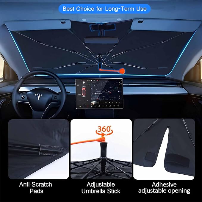 Neon Wave Print Car Sunshade Umbrella Colorful Neon Windshield Sun Shade for Car Retractable Umbrella Sunshades for Front Window Sun Shades Cover Visor Portector Block UV Ray
