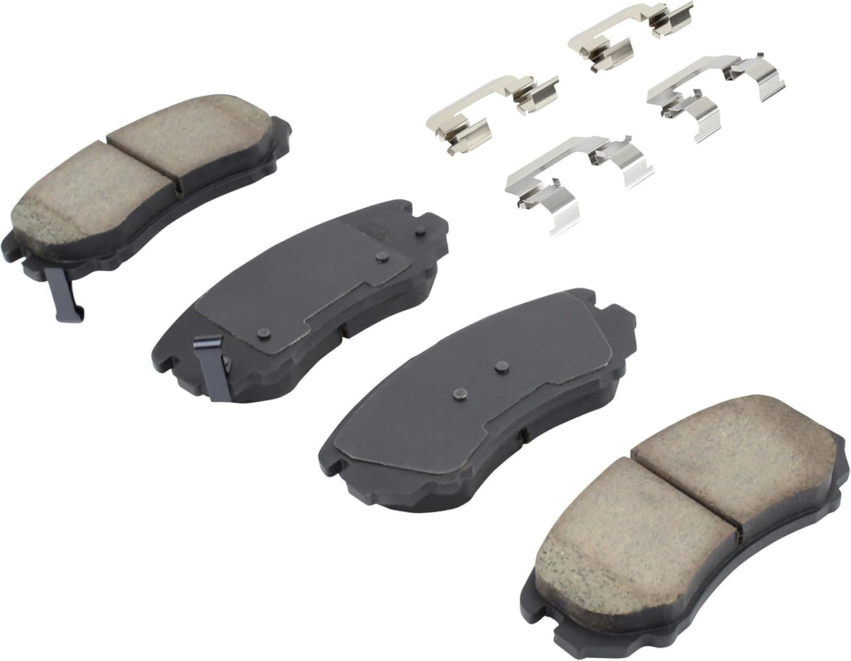 Premium Ceramic Front Brake Pads (1001-0924C) Compatible with 2003-2013 Hyundai/Kia (Elantra/Magentis/Optima/Sonata/Soul/Sportage/Tiburon/Tucson)
