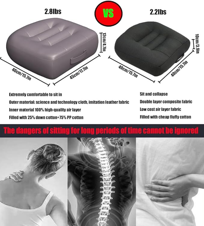 Back Cushion for Office Chair/with Carry Handle Car Seat Cushions for Short People Lower Back Pain Relief-for Car/Wheelchair/Computer and Desk Chair/Seat Cushion Pillow for Office Chair/Blue