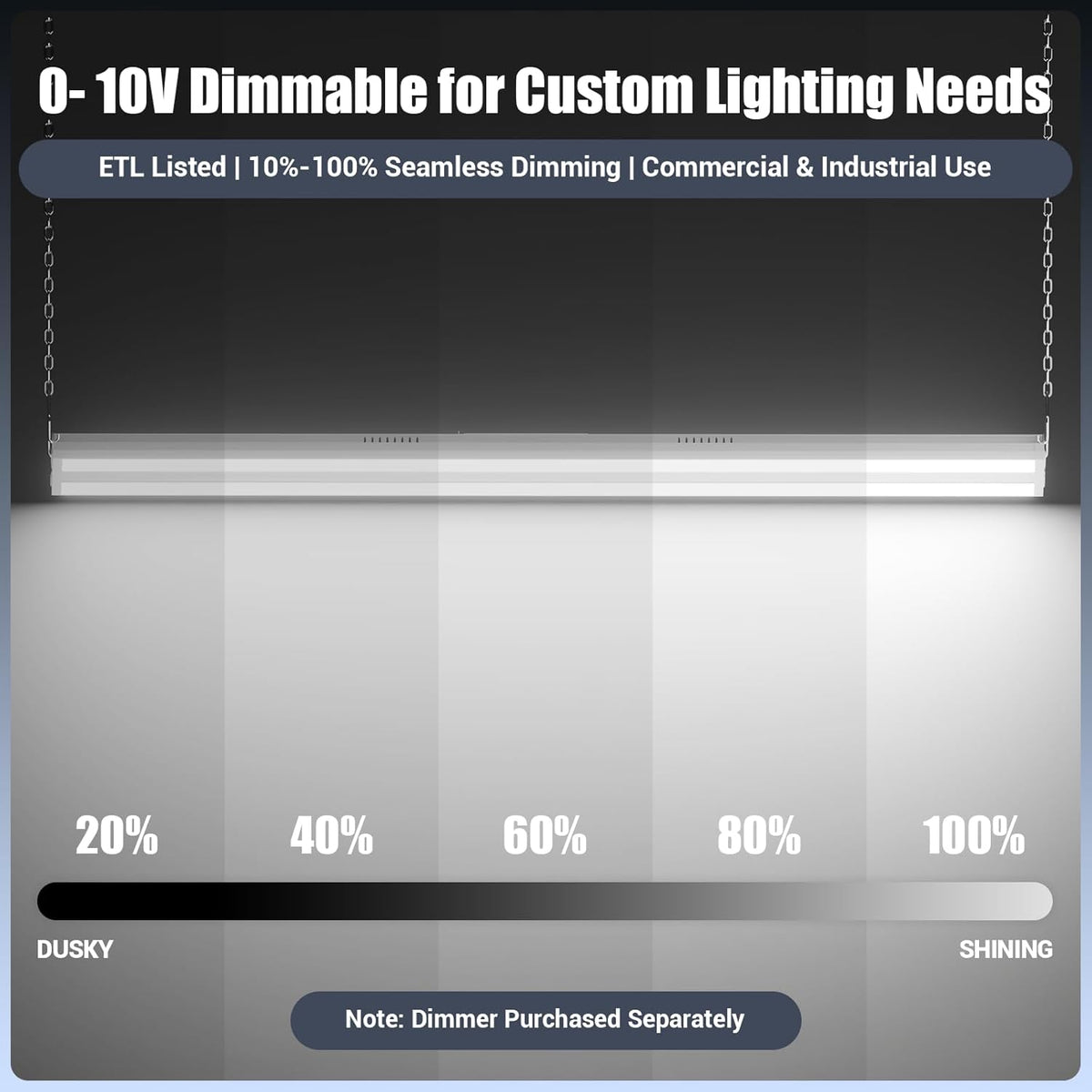 LED Linear Shop Lights 300W, 45000LM Led High Bay Lights 5000K Daylight 120-277V,Led Garage Light for Shop Workshop Store Commercial Supermarket Warehouse Basement Exhibition Room ETL-2Pack