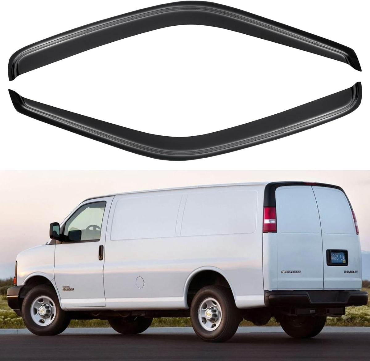 Window Visors Rain Guards Shield for 1996-2025 Chevy Express Van, Out-Channel Window Vent Wind Deflectors Visors Shades for 96-25 GMC Savana