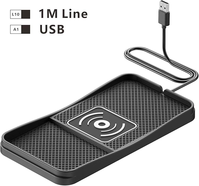 Car Wireless Charger Pad for Infiniti FX35 2003-2012, Fast Car Wireless Charging Pad for Car Center Console, Non Slip Charging Mat,1M-USB