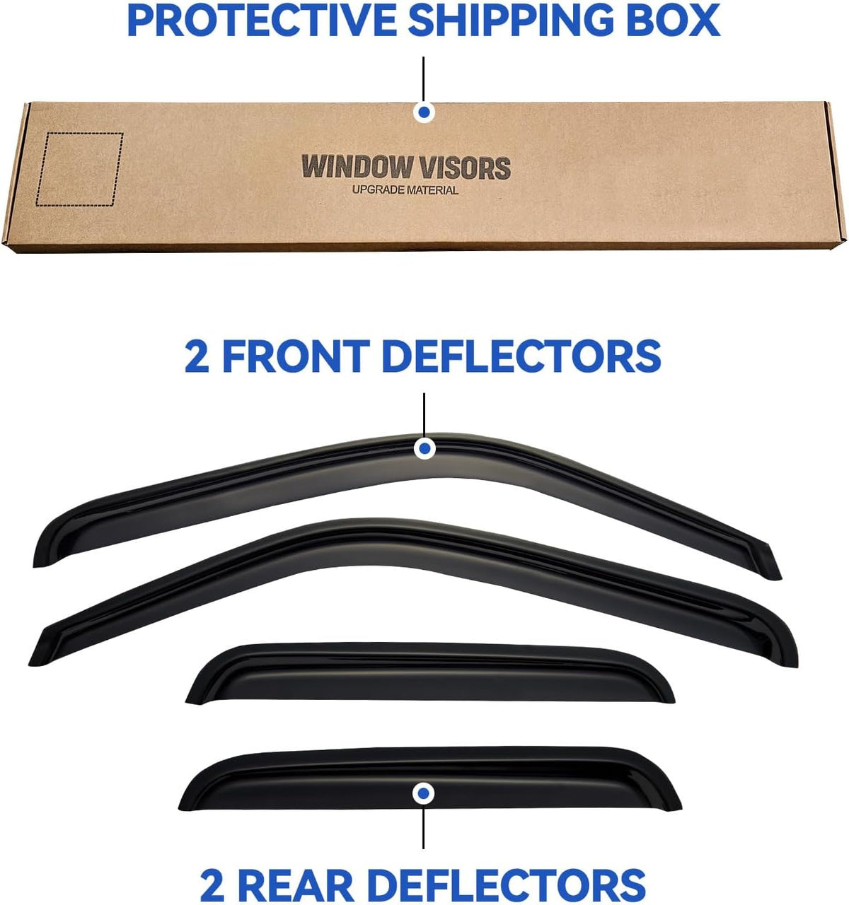 Window Visors Rain Guards for 1999-2006 Chevy Silverado/GMC Sierra 1500/2500/ 3500/ 2500HD, Window Vent Wind Deflectors Visors Shades for 2007 Silverado/Sierra Classic Model - Extended Cab