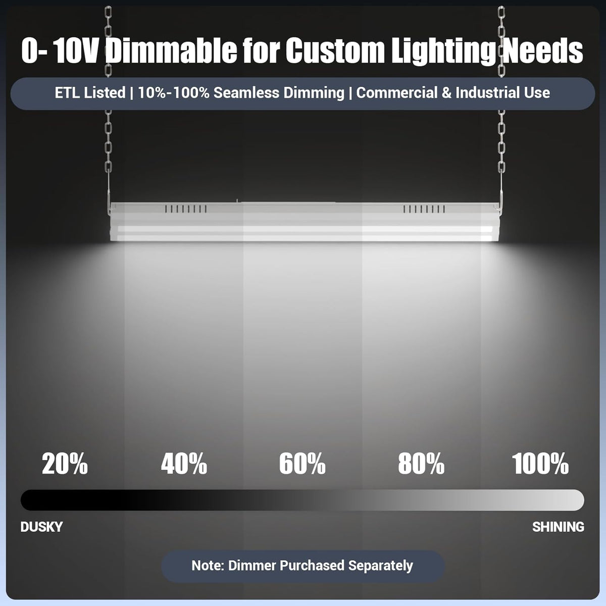 150W 2 Pack 2FT LED Linear High Bay Shop Light Fixture, Indoor Area Workshop Garage 5000K, Hanging Warehouse Lights, Industrial