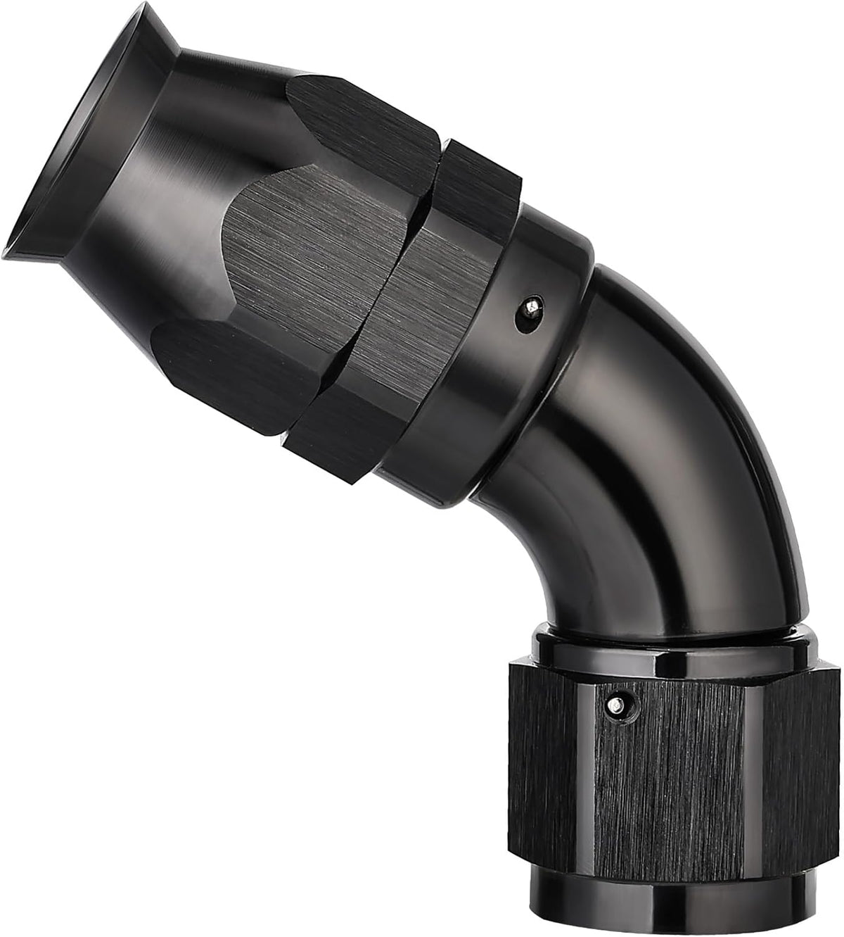 EVIL ENERGY 8AN 60 Degree PTFE One Piece Full Flow End Hose Fitting Aluminum Black