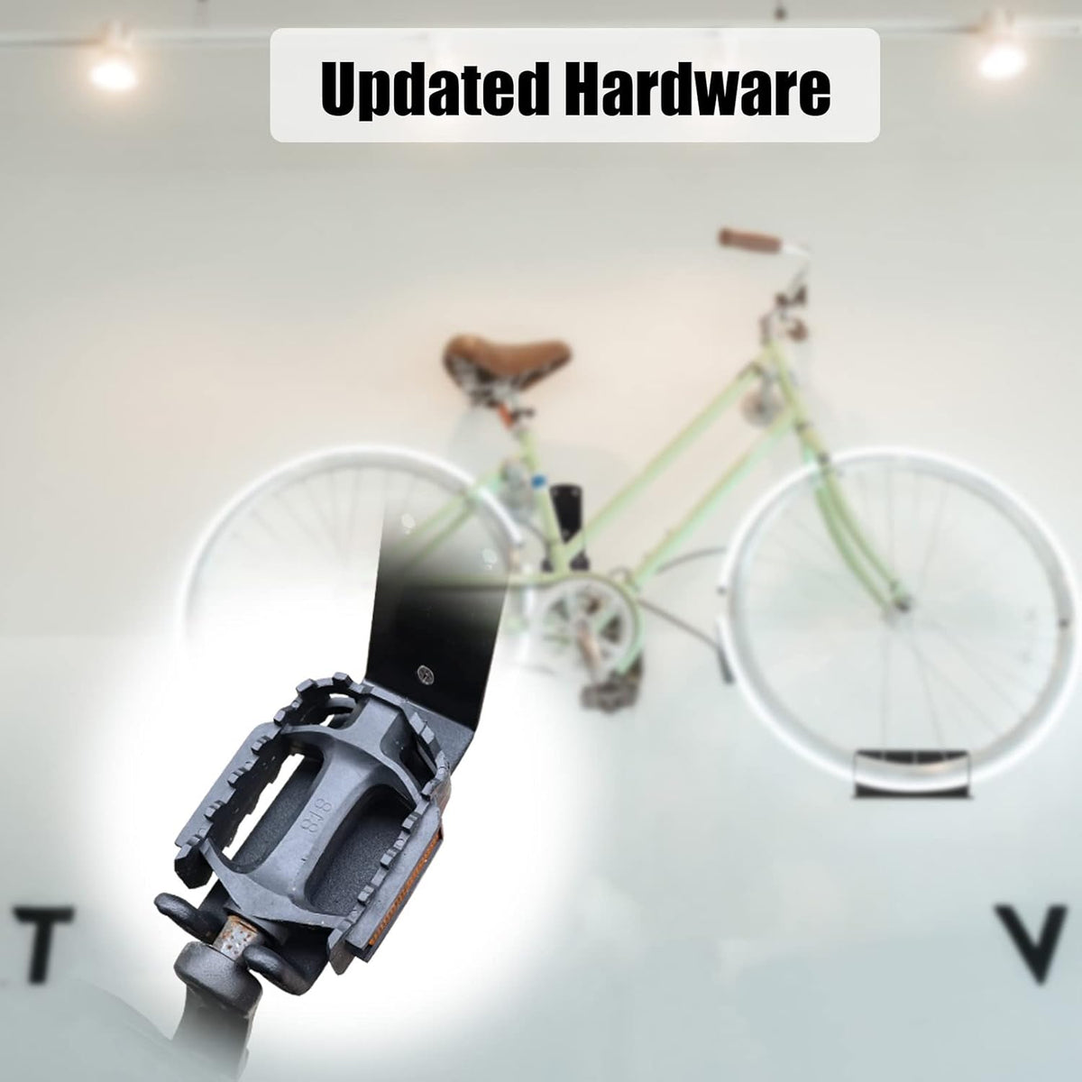 Bike Wall Mount, Pedal Mount Bike Rack for Garage, Bike Storage Hanger Bicycle, Heavy Duty Bike Hooks with Rubber Pad for Wall, Max 150LB, 3 Set