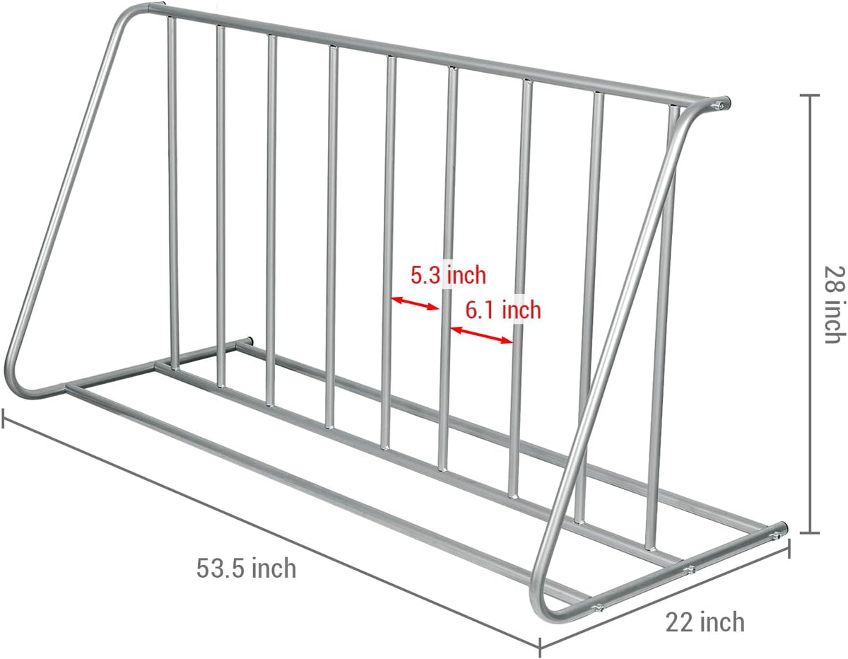 MyGift Large Metal Double-Sided Grid Bike Rack Stand, Freestanding Bicycle Storage Holder for Garage or Outdoor Parking with 6-Bicycle Capacity
