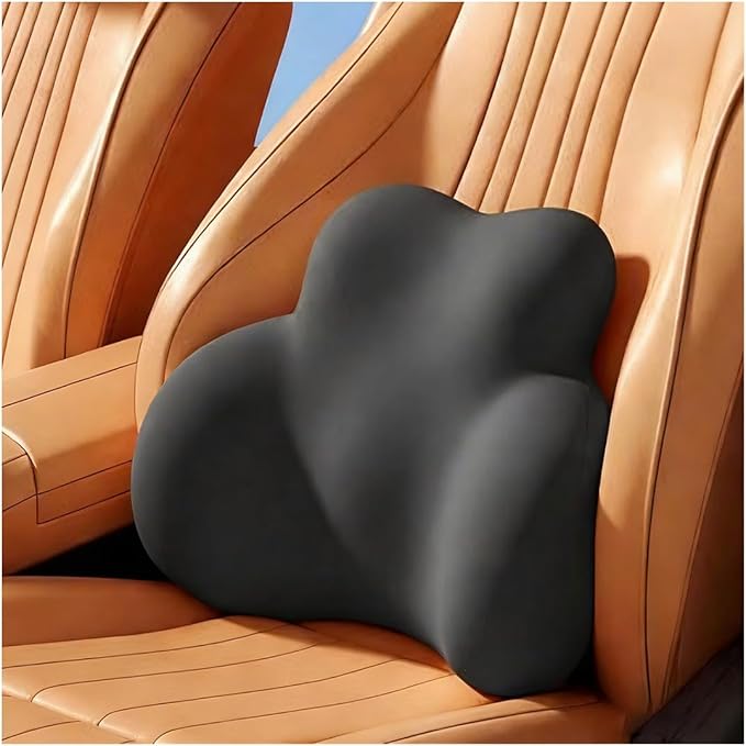 Car Lumbar Support Pillow for Nissan Ariya 2024 Memory Foam Back Support Cushion Breathable Car Seat Lumbar Pad Accessories,Dark Gray