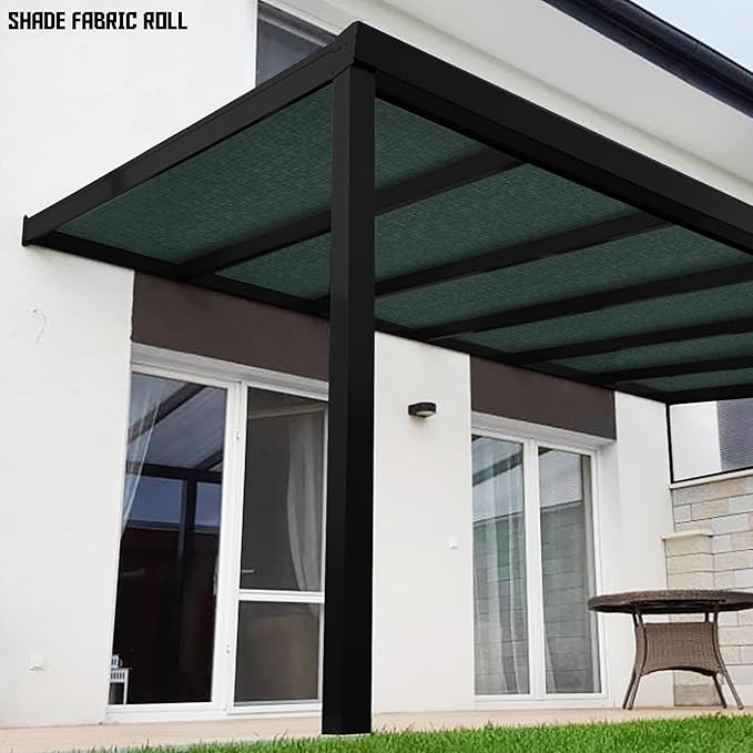 TANG Sun Shade Fabric Roll 8'x62' Shade Cloth for Garden Dark Green HDPE Mesh Shading Pergola Cover Replacement Canopy, 95% Blockage Sunshades for Outdoor Patio Backyard Plant