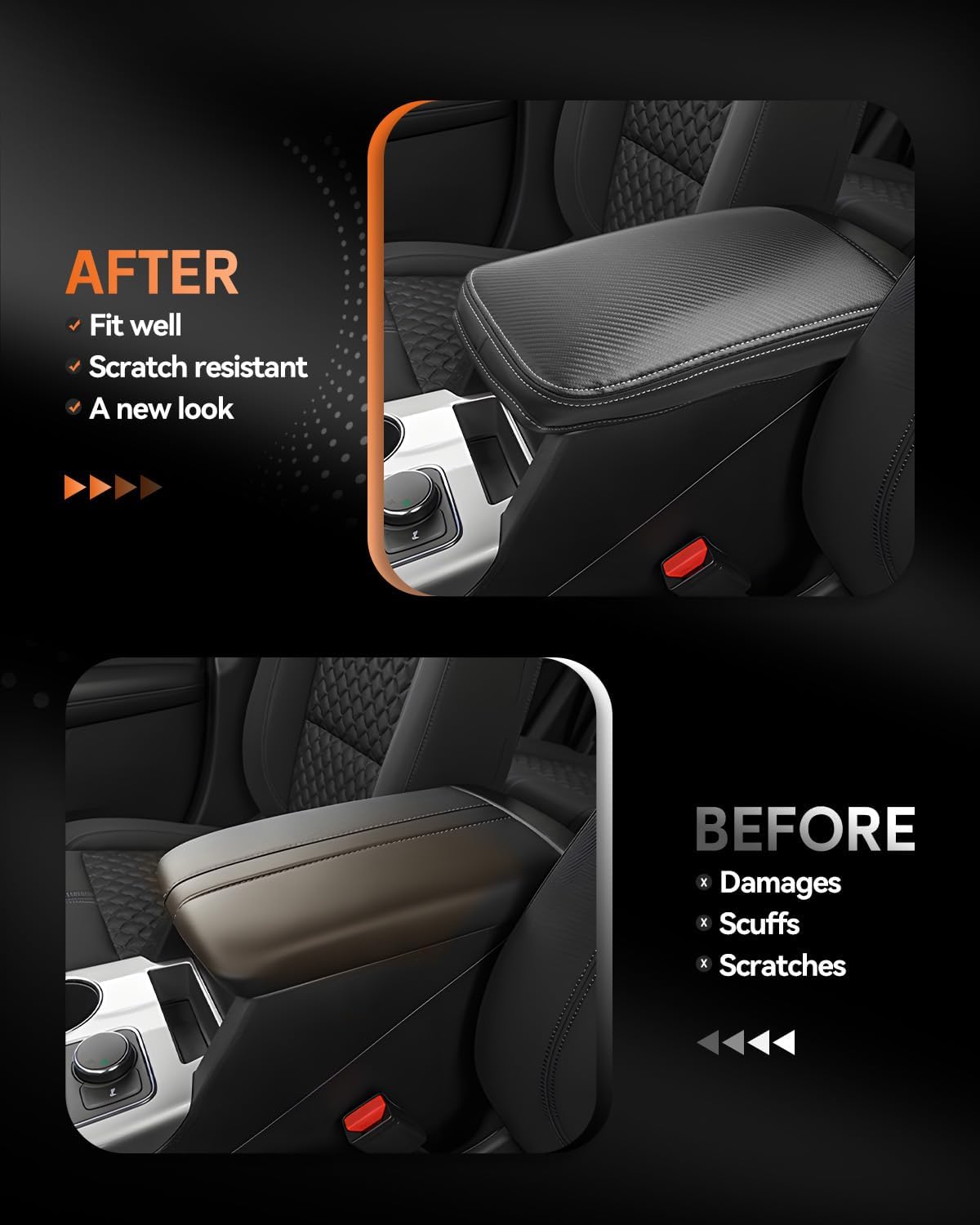 CDEFG for Chevrolet Blazer 2019-2025 Center Console Cover Armrest Box Cover for Chevy Blazer (2LT, 3LT, Premier, RS) 2020 2021 2022 2023 2024 2025 Accessories Console Arm Rest Protector