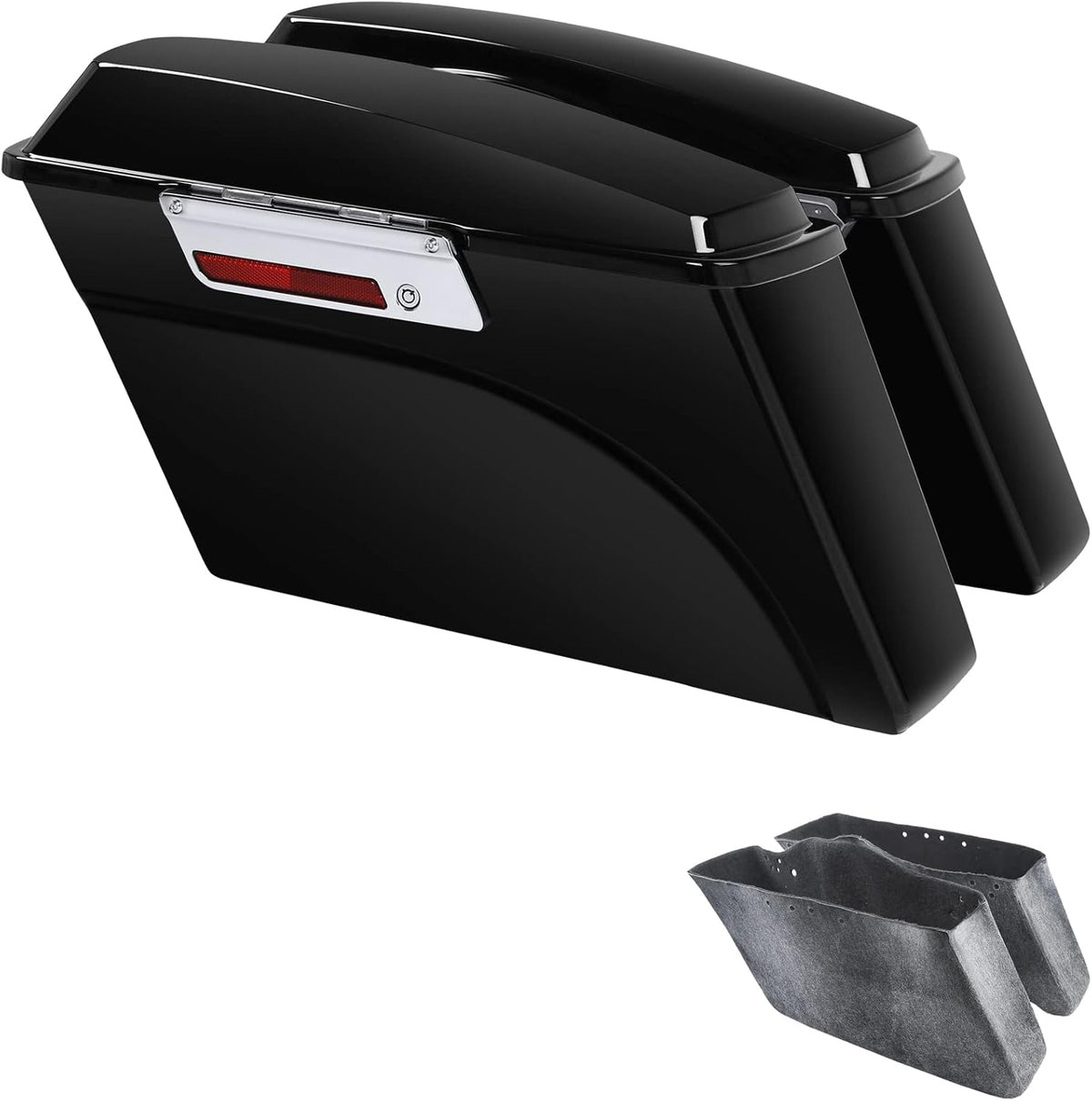 XFMT Motorcycle Saddlebags Vivid Black Hard Saddle Bags Trunk For Harley Touring Road King Street Glide Road Glide Electra Glide Ultra Classic 1994-2013