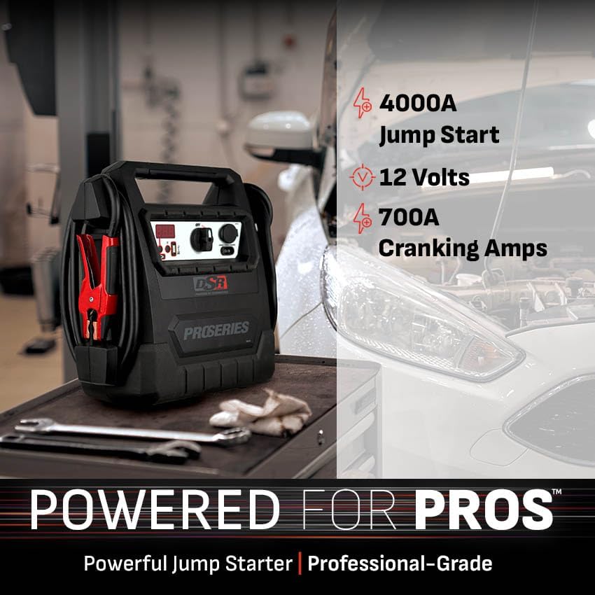 Schumacher Electric DSR ProSeries Car Battery Jump Starter, Maintainer & Portable Power Station - 12V 4000 Peak Amps & 700 Cranking Amps - with DC & USB Charging Ports - DSR159