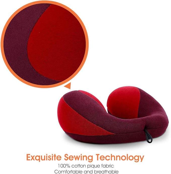 INFANZIA Kids Chin Supporting Travel Neck Pillow, Helps Support Head and Neck, Comfortably Designed for Head, Neck, and Chin Support - Gifts for Toddler/Child/Kids, Red