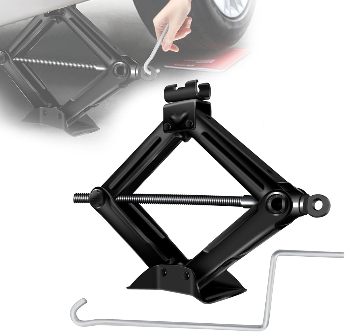 Car Jack Kit,Scissor Jack,Scissor Lift Jack for Car 2 Ton (4409 lbs) Tire Jack Tool Kit Universal Car Emergency Kit with Crank Handle, Heavy Lifting Jack,Portable Tire Changing Kit for Car Truck SUV