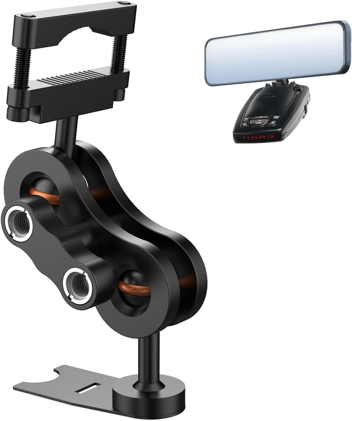 Radar Detector Mount Rearview Mirror Bracket, Car Truck Mirror Radar Mount Bracket,Aluminum Rearview Mirror Rod Mount (for Escort Beltronics Vector Rocky Mountain Phantom-T Radar)