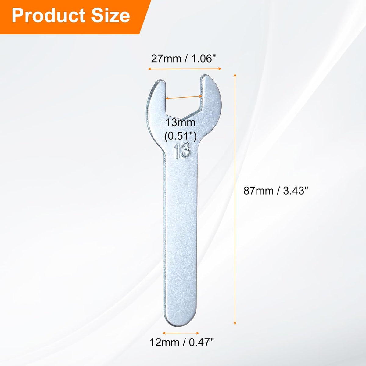 HARFINGTON 10pcs Small Wrench Open End Wrench 13x87x2mm Metric U-Shaped Single Open Ended Spanner Super Thin Small Flat Head Galvanizing Wrench for Automotive Repair Furniture Assembly