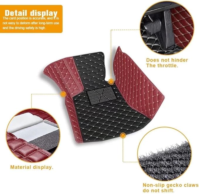 Custom Car Floor Mats for 96% Sedan SUV Sports Car Protection Full Coverage Pads Anti-Slip Leather Floor Lining All Weather Car Floor Mats (Beige and Brown)