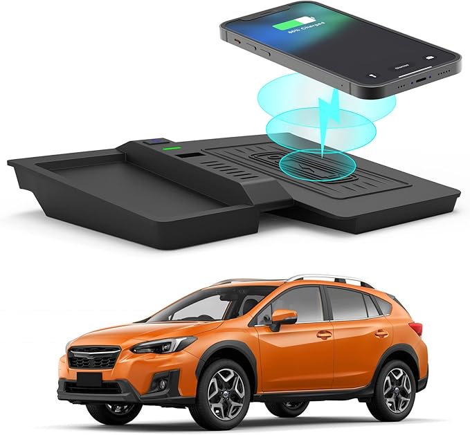 CarQiWireless Wireless Charger for Subaru Crosstrek Accessories 2018-2023, for Impreza Accessories 2017-2023,Wireless Charging Pad Center Console Organizer for Crosstrek 2023 2022 2021 2020 2019