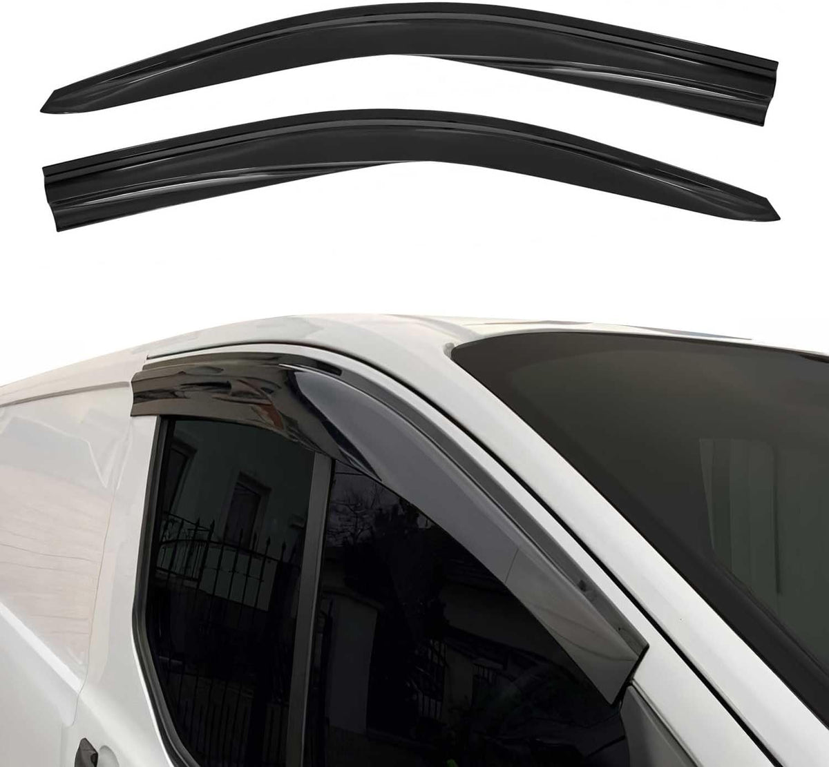 OMAC Window Visor Vent Rain Guard Deflector for Mercedes Metris 2016-2024 Smoke 2X