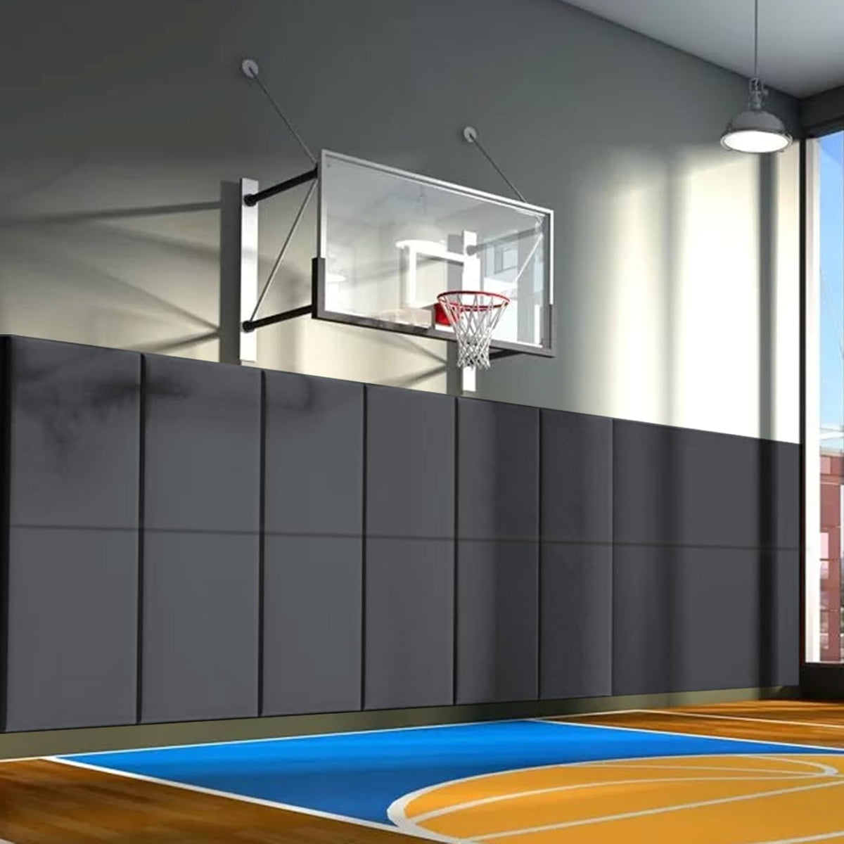 PROGOAL 60"/72" High Gym Wall Padding 2"/4" Thick Foam Basketball Court Wall Mount Protector for Garage Taekwondo Babyroom - Durable Waterproof Anti-Cushion