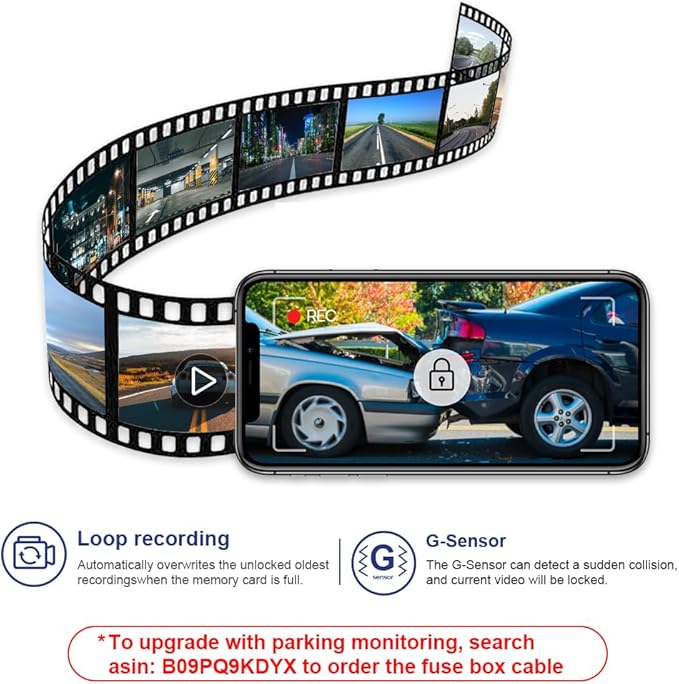 Fitcamx Front 2160P+Rear 1080P Dash Cam Adapts for Lexus ES 2019-2025 ES350 ES300h ES250 F Sport, OEM Style, Dual HD Video, Built-in WiFi & APP, Loop Recording, G-Sensor, Easy to Use, 128GB Card