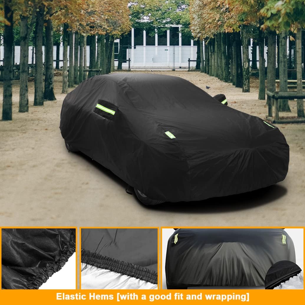 Waterproof Car Cover Compatible with Tesla Model Y 2025-2020 | Premium All-Weather Cover with Cotton Lining | Rain Sun Snow Covers for Indoor/Outdoor | Heavy Duty for All-Season