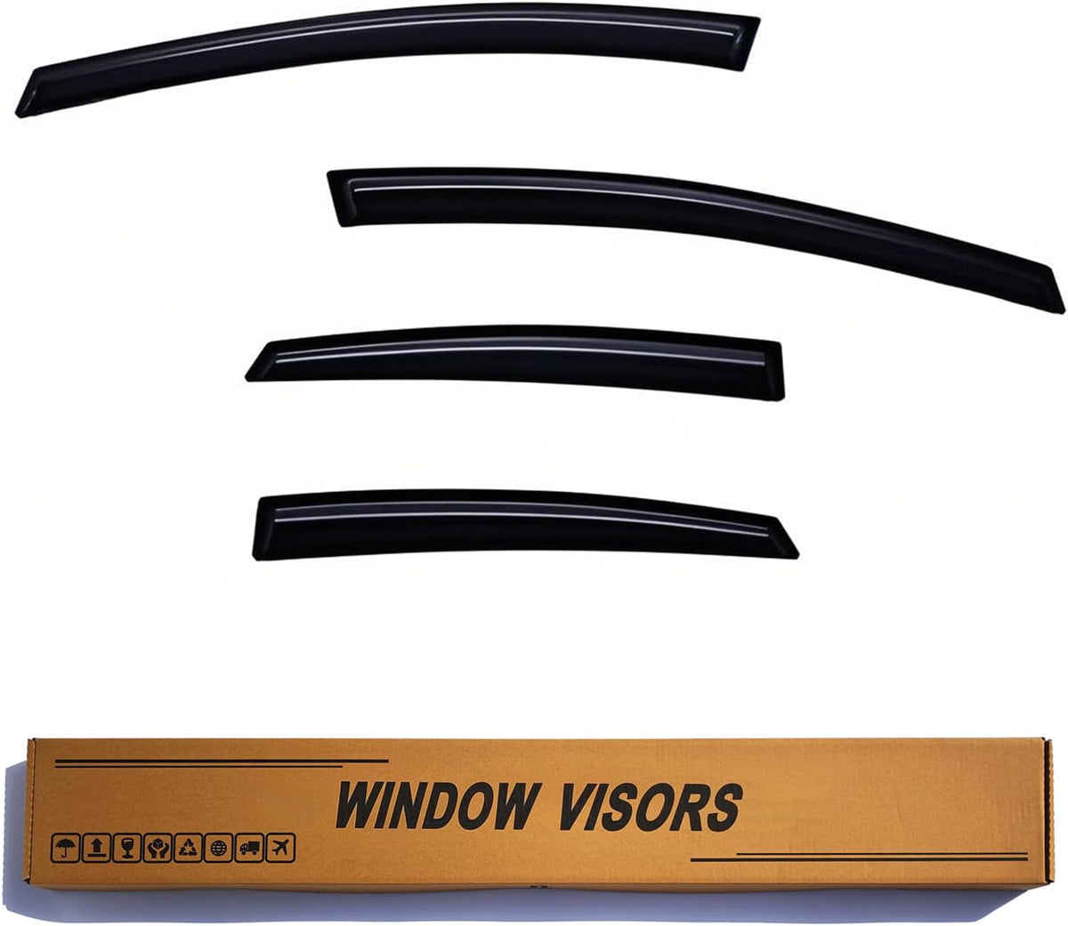 Window Visors Rain Guards fits 2010-2015 Prius (EXCLUDES Prius V & Prius C), Out-Channel Window Wind Deflectors Vent Shades Accessories, Dark Smoke 4 Pcs, 2011 2012 2013 2014
