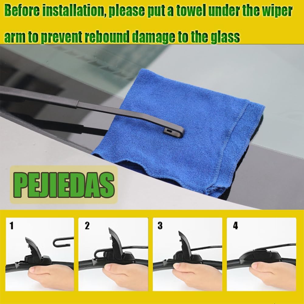 3 Wiper Blades, Front Wiper + Rear Wiper Blades for Honda HRV 2016-2020 (26 inch + 18 inch + 10 inch Wipers) OE Original Style