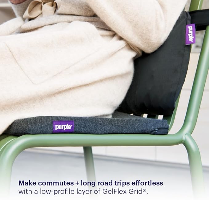 Purple Simply Seat Cushion | Pressure Reducing Grid Designed for Ultimate Comfort | Designed for Cars and Travel | Made in The USA