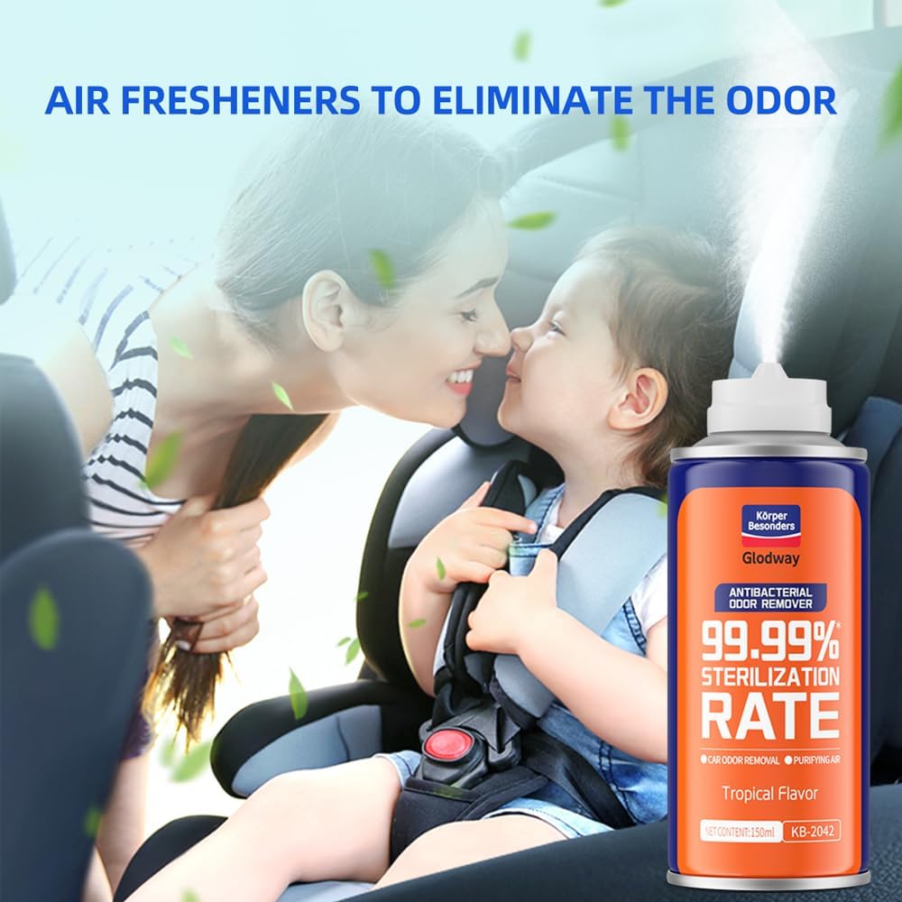 Glodway Whole Car Air Refresher,Odor Eliminator Remover Spray For Car,Two Kinds Scents Freshener With Odour Eliminator Technology,Long-Lasting Scent,6 Ounce(Pack of 3)