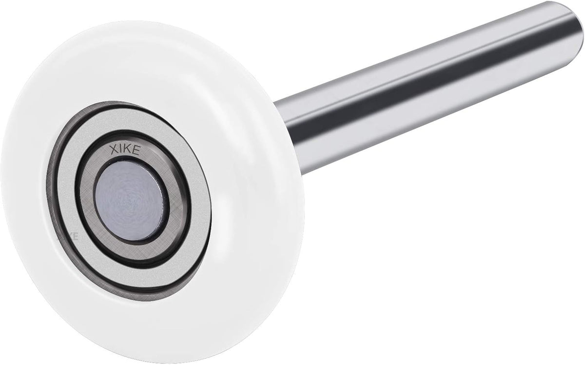 XiKe 12 Pack White 2" Nylon Garage Door Roller 4" Stem, Quiet/Durable and High Load, Use 6200-2RS Double Seals Precision Bearings.